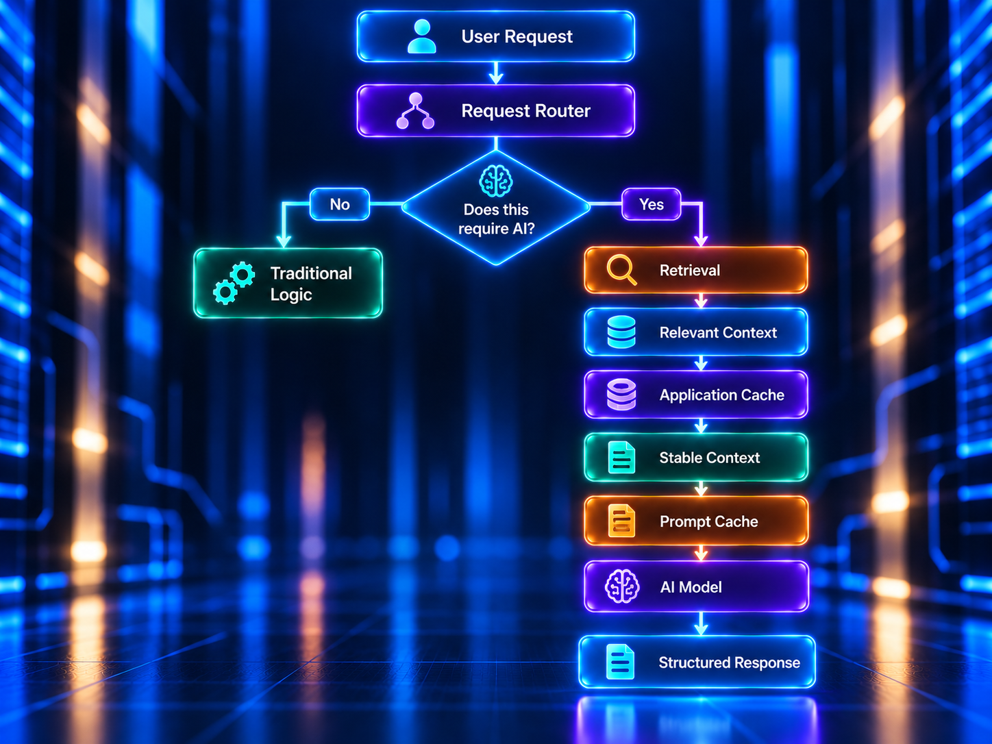 Diagram illustrating efficient AI architecture